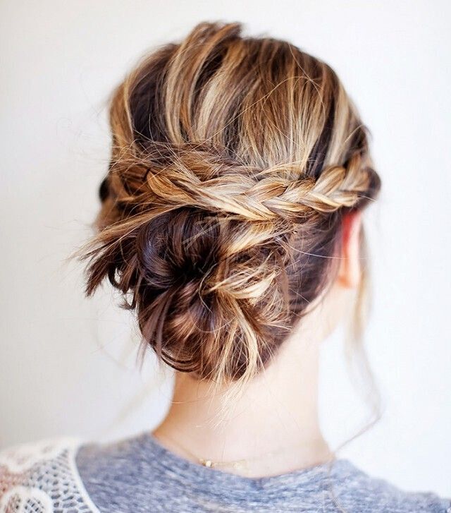 Braided Updo Idea for Shoulder Length Hair