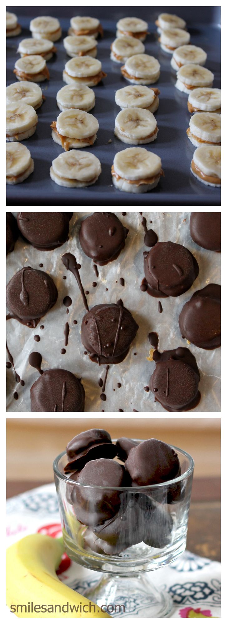 Dark Chocolate Peanut Butter Banana Bites