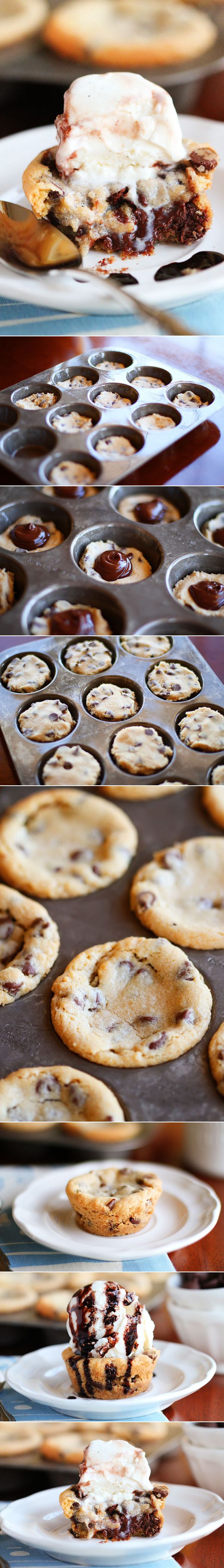 Deep Dish Chocolate Chip Molten Lava Cookies