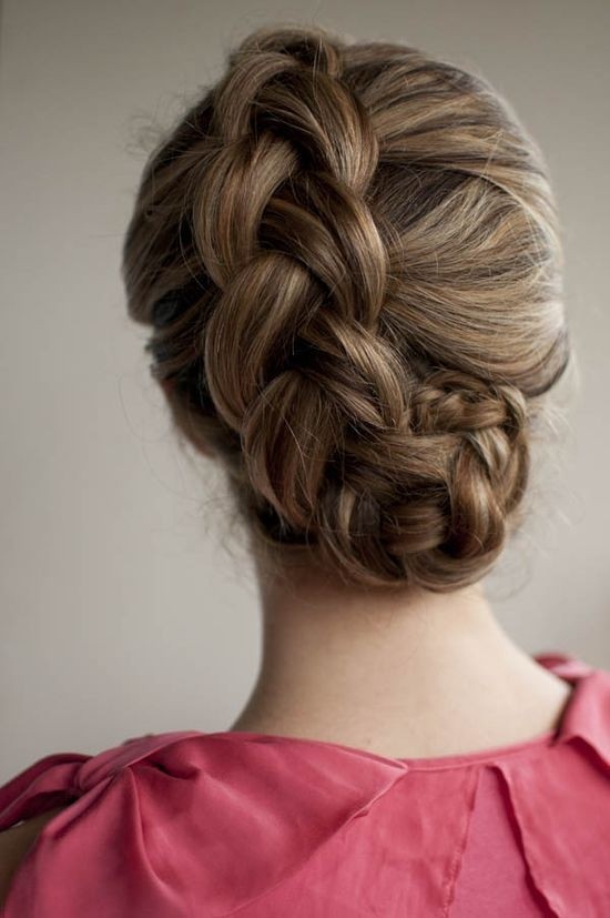 Dutch Braided Updo Hairstyle for Long Hair