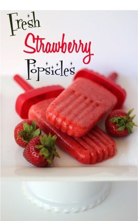 Fresh Strawberry Popsicles