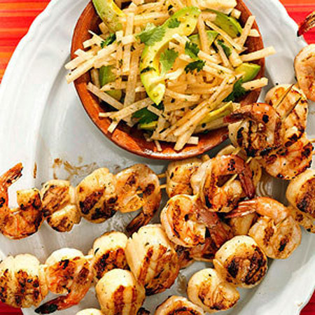 Grilled Drunken Shrimp and Scallop Skewers