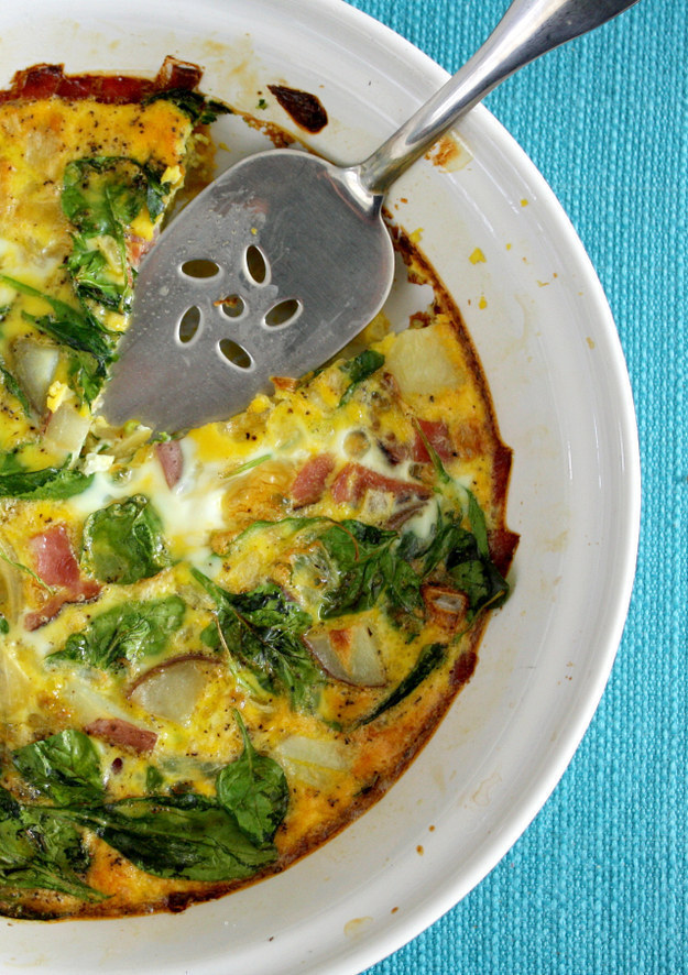 Ham, Spinach and Potato Frittata