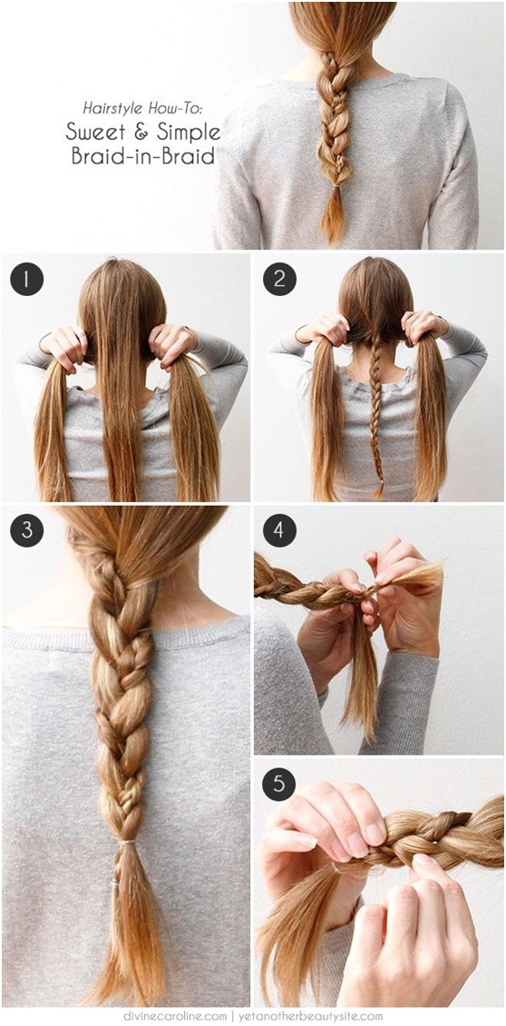 Simple Braid in Braid Hairstyle