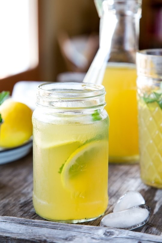 Iced Green Tea with Mint and Ginger