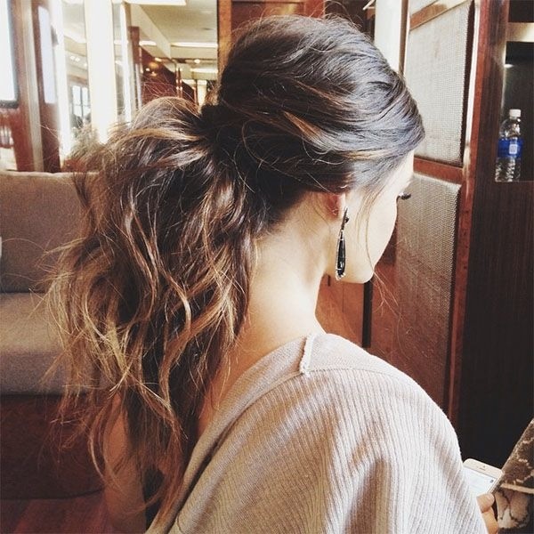 Messy Half Up Half Down Ponytail Hairstyle