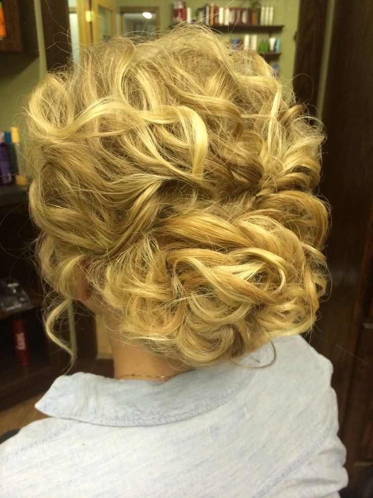 Messy Updo Hairstyle for Curly Hair