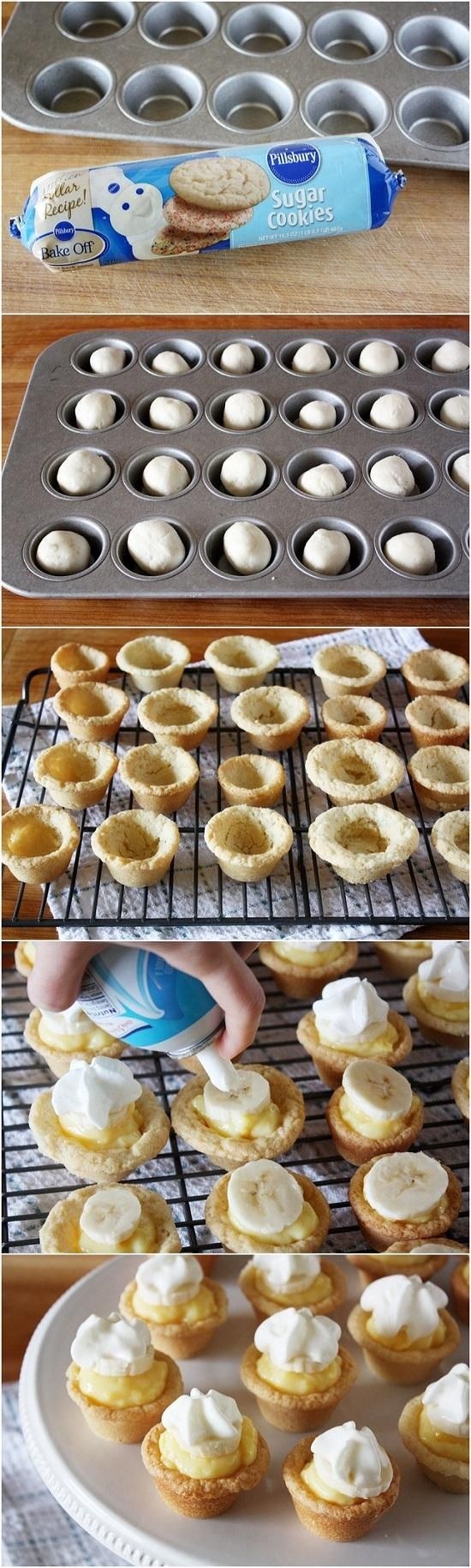 Mini Banana Cream Cookie Pies