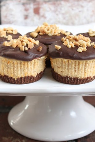 Mini Chocolate Peanut Butter Cheesecakes