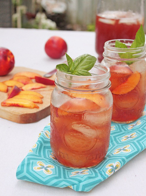 Nectarine Basil Iced Tea