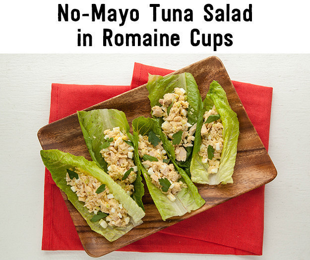 No-Mayo Tuna Salad in Romaine Cups