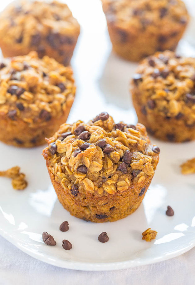 Oatmeal Pumpkin Choc Chip Muffins