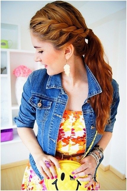 Pretty Braided Ponytail Hairstyle