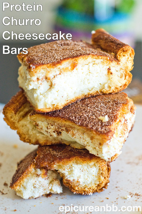 Protein Churro Cheesecake Bars