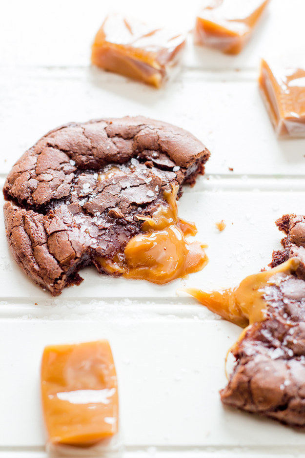 Salted Caramel Dark Chocolate Brownie Cookies