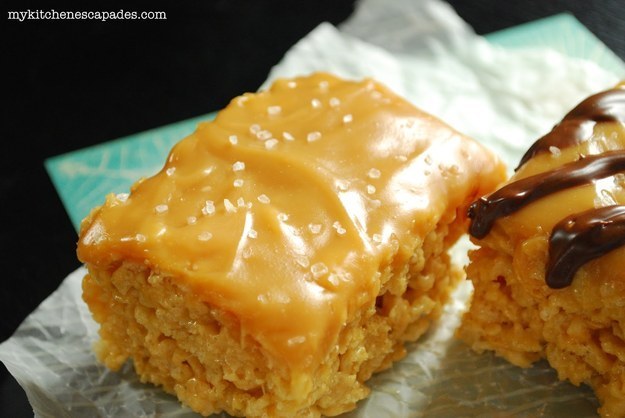 Salted Caramel Rice Krispy Treats