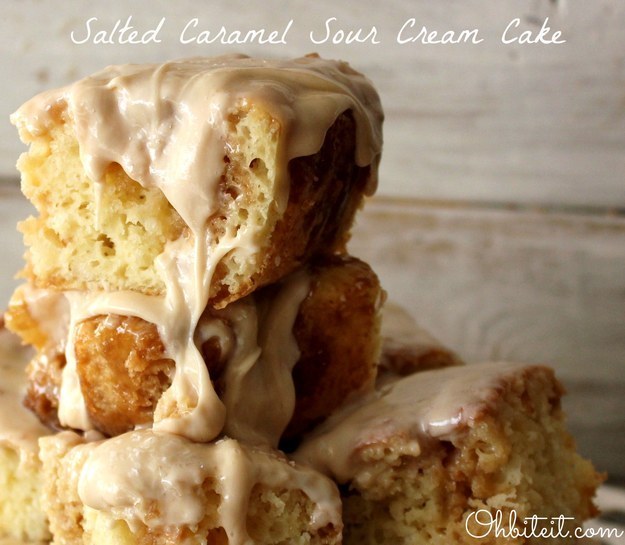 Salted Caramel Sour Cream Cake