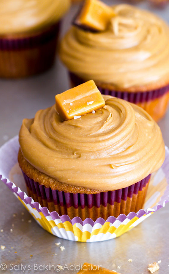 Salted Triple Caramel Cupcakes