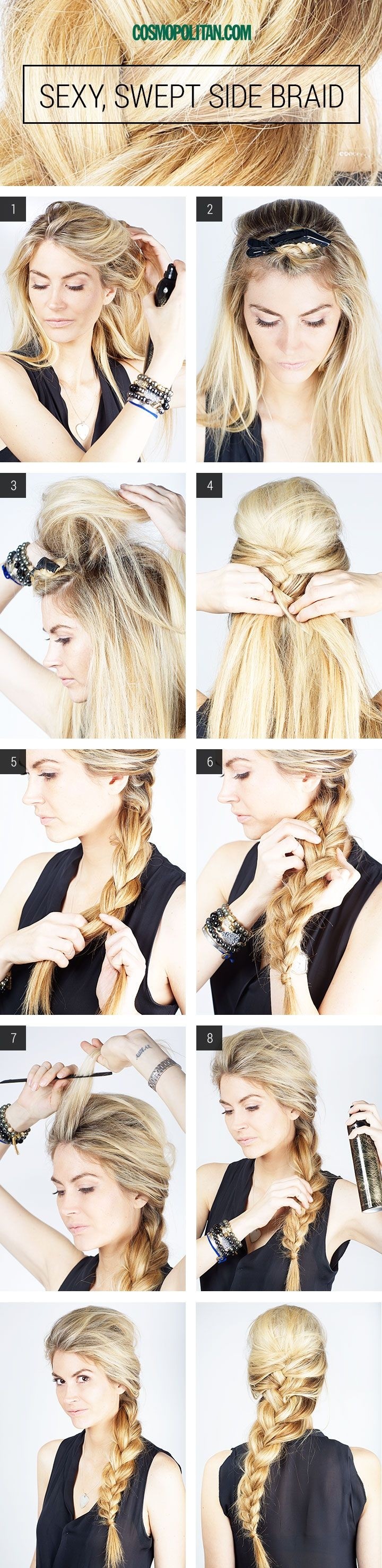 Sexy Swept Side Braided Hairstyle