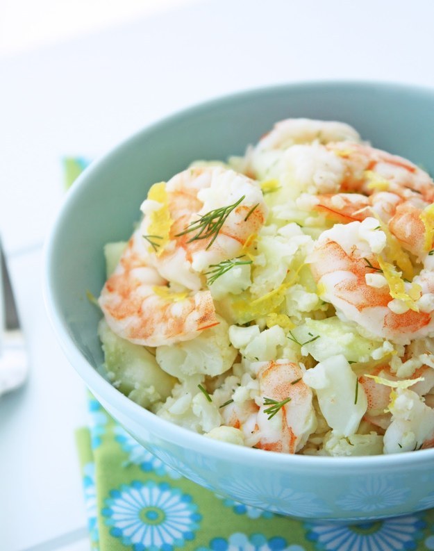 Shrimp and Cauliflower Salad with Lemon and Dill