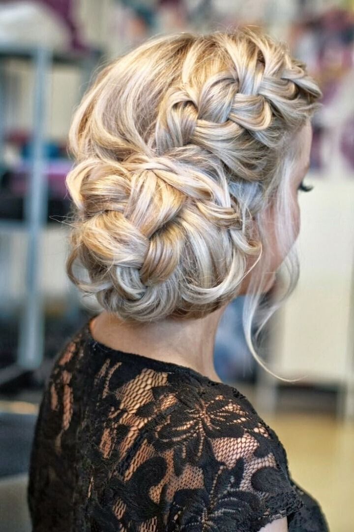 Side Braided Bun Hairstyle for Wedding