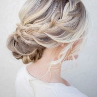 Side Braided Updo Hairstyle for Women