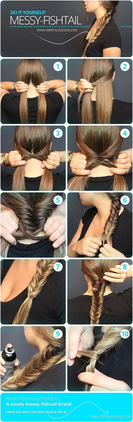 Side Fishtail Braid Hairstyle Tutorial