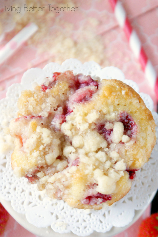 Strawberry Coffee Cake Muffins