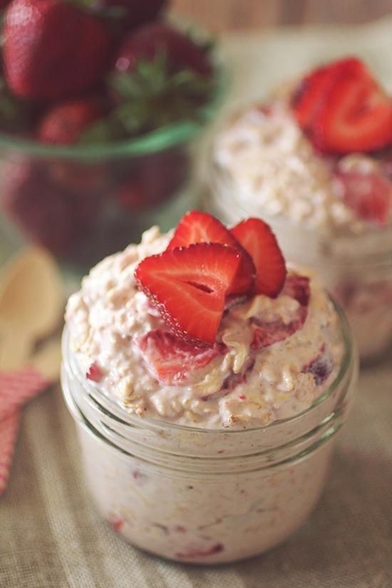 Strawberry Shortcake Protein Overnight Oatmeal