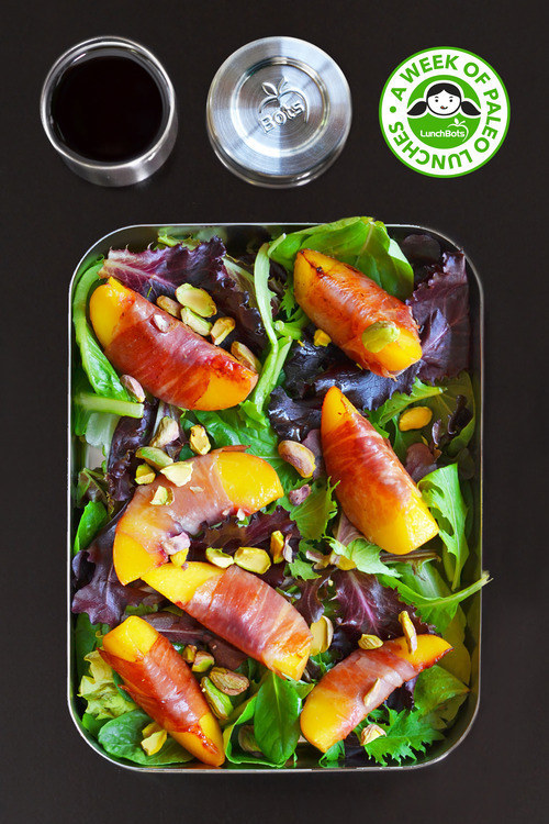 Watercress with Seared Prosciutto Peaches