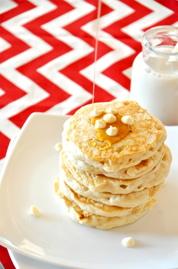 White Chocolate Macadamia Pancakes