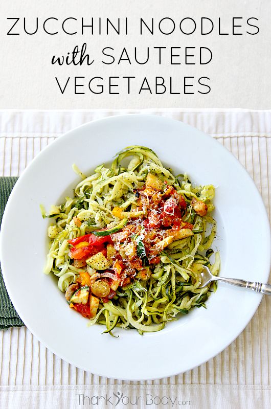 Zucchini Noodles with Sauteed Vegetable