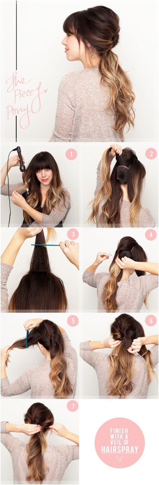 Easy Ponytail Hairstyle for Ombre Hair