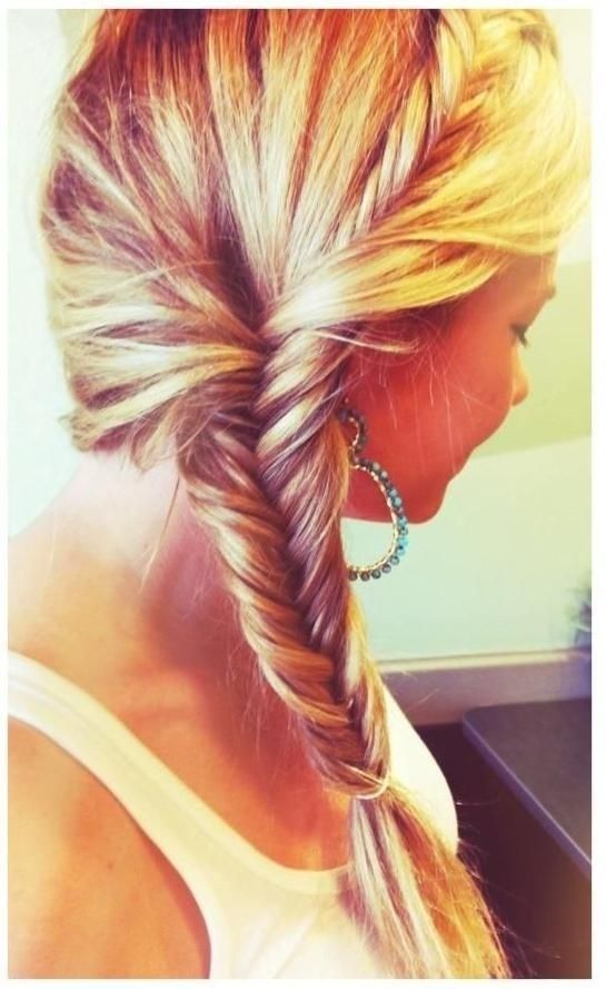 French Fishtail Braid Ponytail Hairstyle