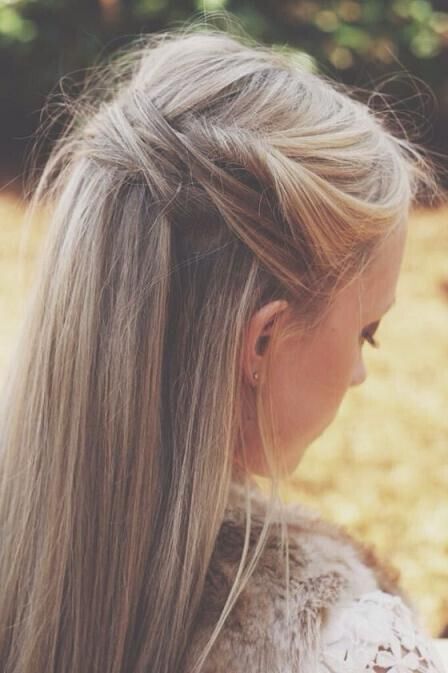 Half-up Hairstyle for Long Straight Hair