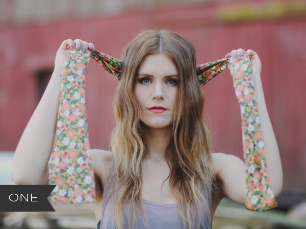 Long Wavy Hairstyle with Turban Scarf