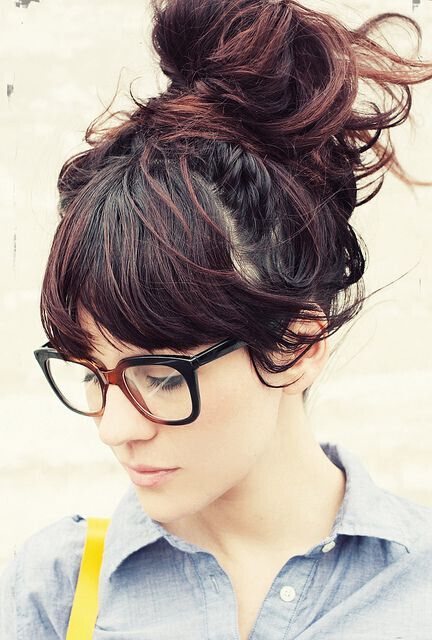 Messy High Bun Hairstyle for Medium, Long Hair