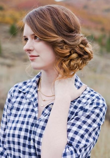 Messy Side Updo Hairstyle