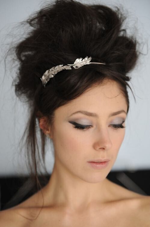 Messy Updo Hairstyle with Headband
