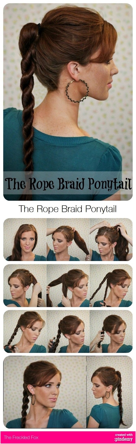 Rope Ponytail Hairstyle Tutorial