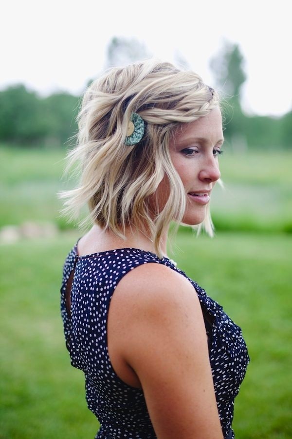 Short Bridesmaid Hairstyle with Braid