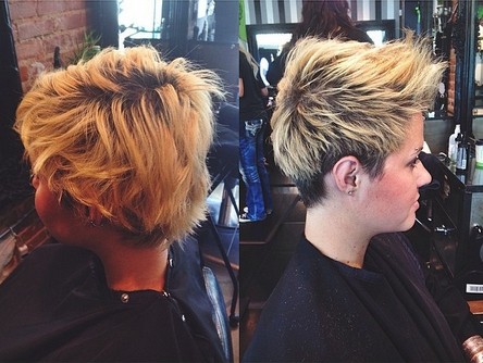 Short Spikey Hairstyle for Blond Ombre Hair