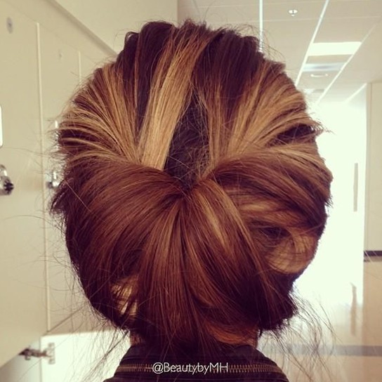 Simple Updo Hairstyle for Medium Length Hair