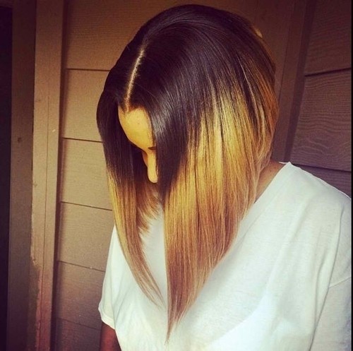 Straight Long Bob Haircut for Ombre Hair