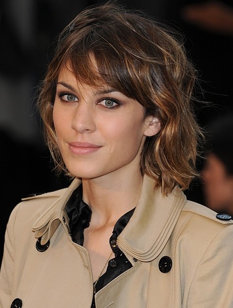 Alexa Chung Medium Layered Bob Hairstyle