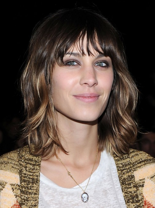 Alexa Chung Medium Layered Hairstyle