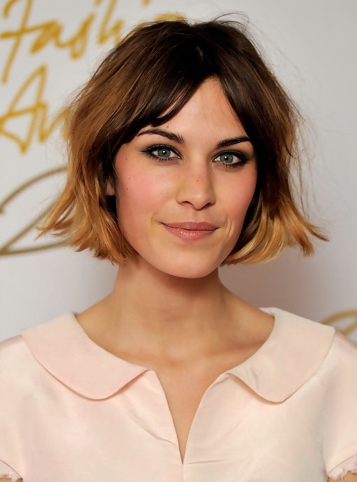 Alexa Chung Short Bob Haircut for Ombre Hair