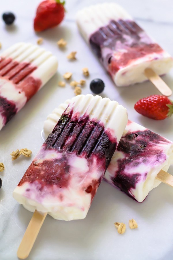 Berry Parfait Yogurt Popsicles