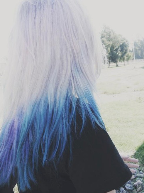 Blue Ombre Hair Color Idea