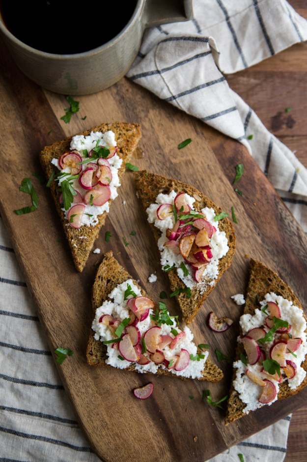 Buttered Radish and Ricotta Toast